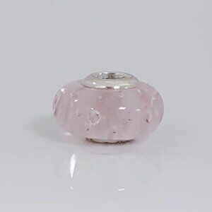 Pandora Pink Effervescence Murano Glass Bead Charm String Beaded Bracelet S925